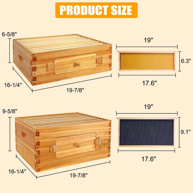 BeeCastle 10-Frame Langstroth Beehive, Beeswaxed Coated Bee Hive Starter Kit for Beekeeping Beginners with Beehive Frame and Waxed Foundation (1 Deep Beehive Box & 1 Medium Beehive Box) - Image 5